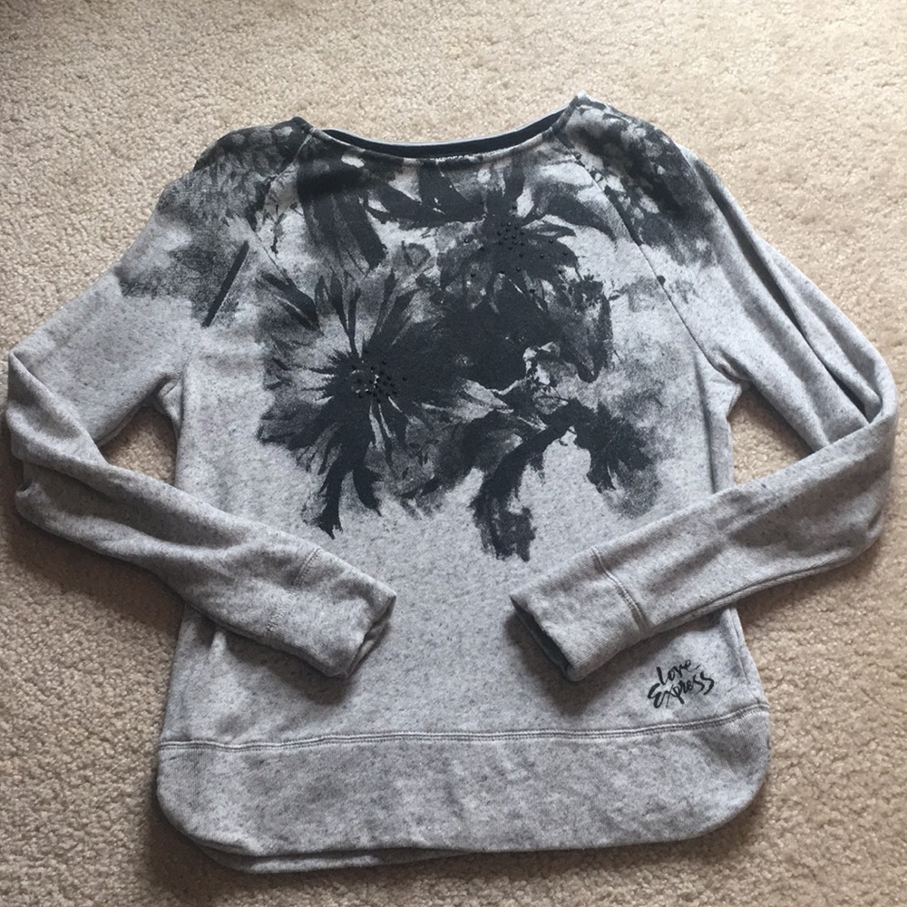 Express floral crewneck sweatshirt size M
